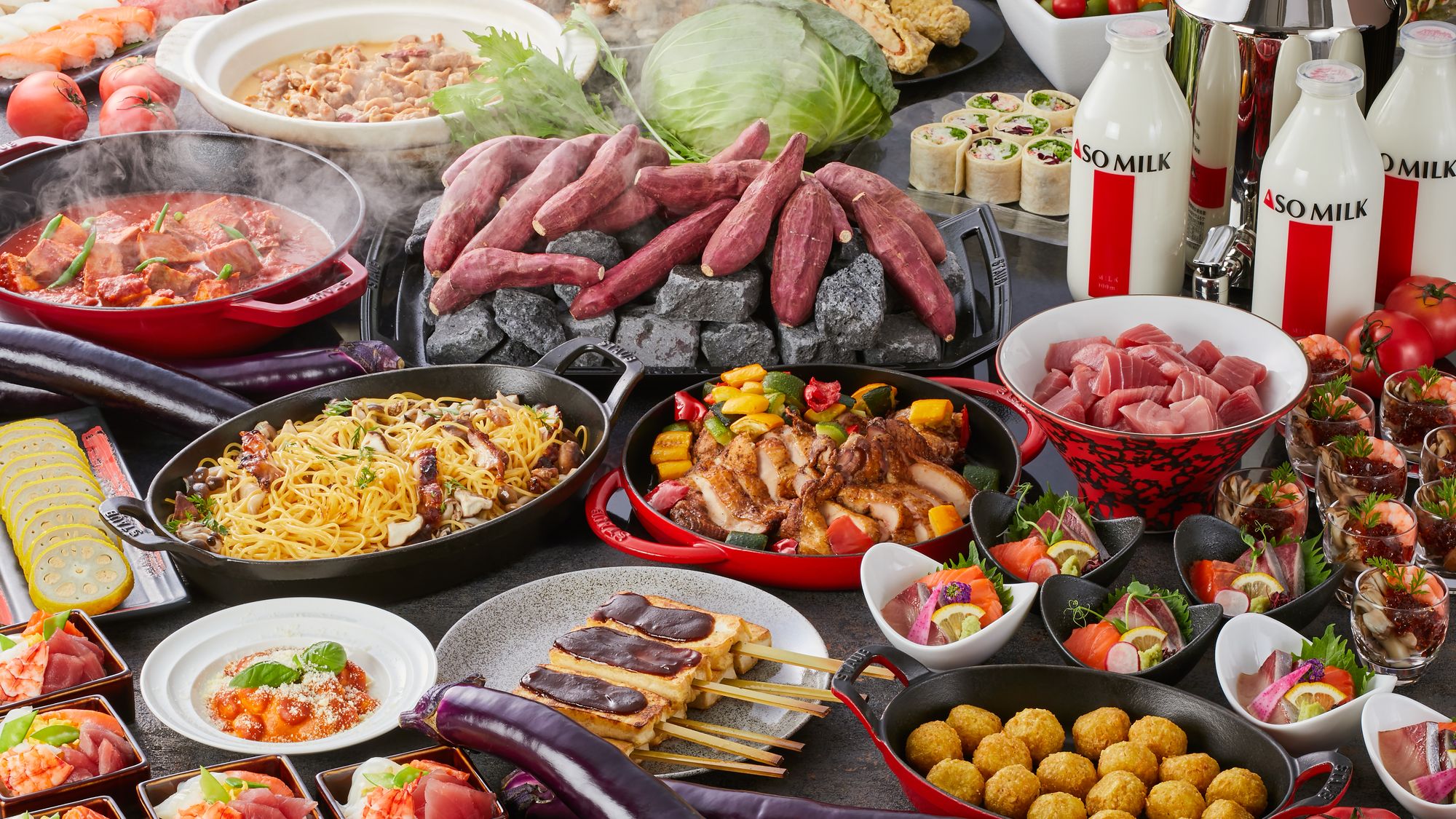 【ビュッフェプラン】～リブランド1周年記念～！熊本の旬と海鮮ライブキッチンを堪能！ビュッフェプラン2食付き[12/1～2/28迄]2食付き