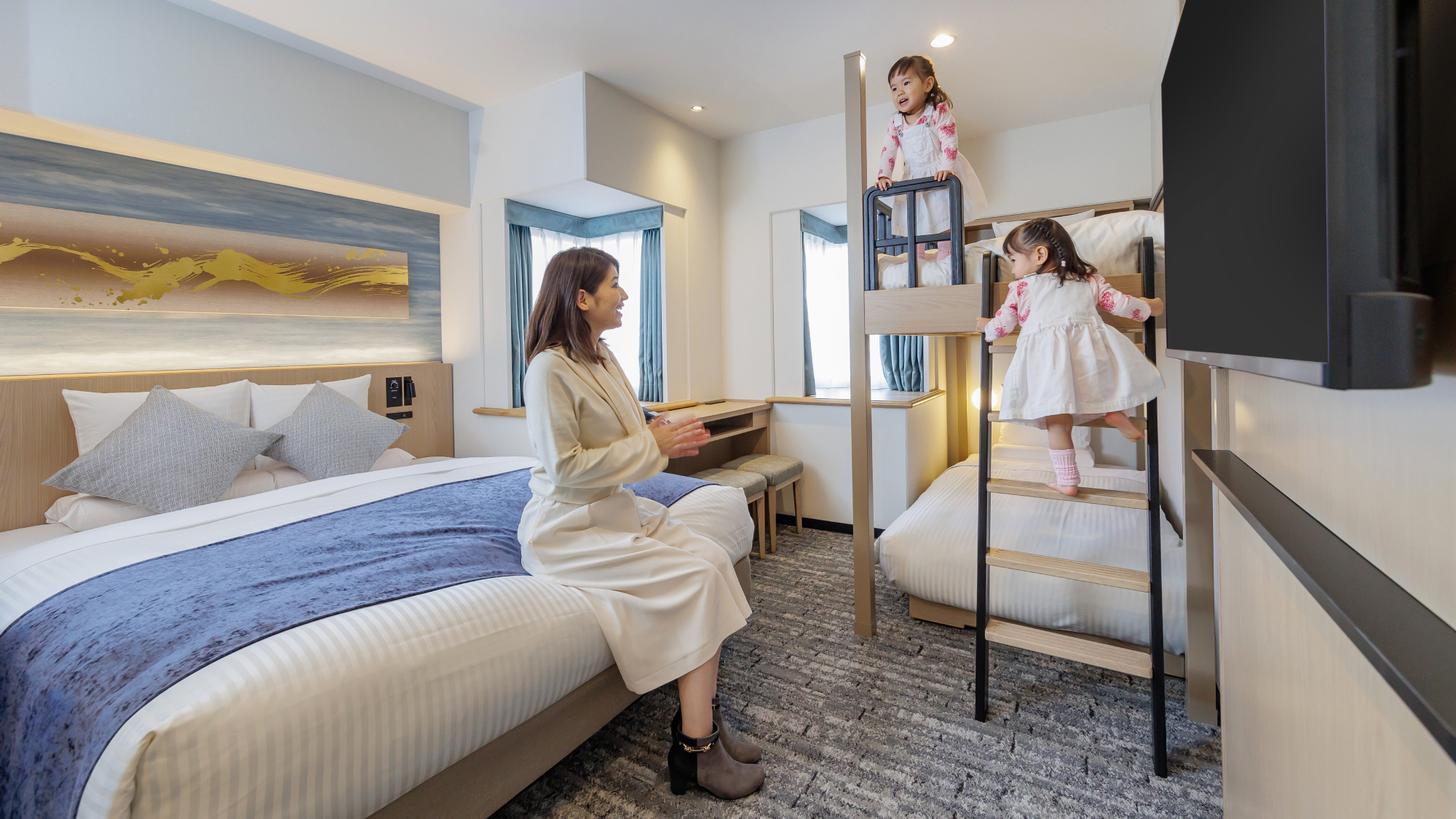 [Renovated] Family room (stay image) Size: 23.4m2 Bed: 160cm x 1, bunk beds (105cm x 2)