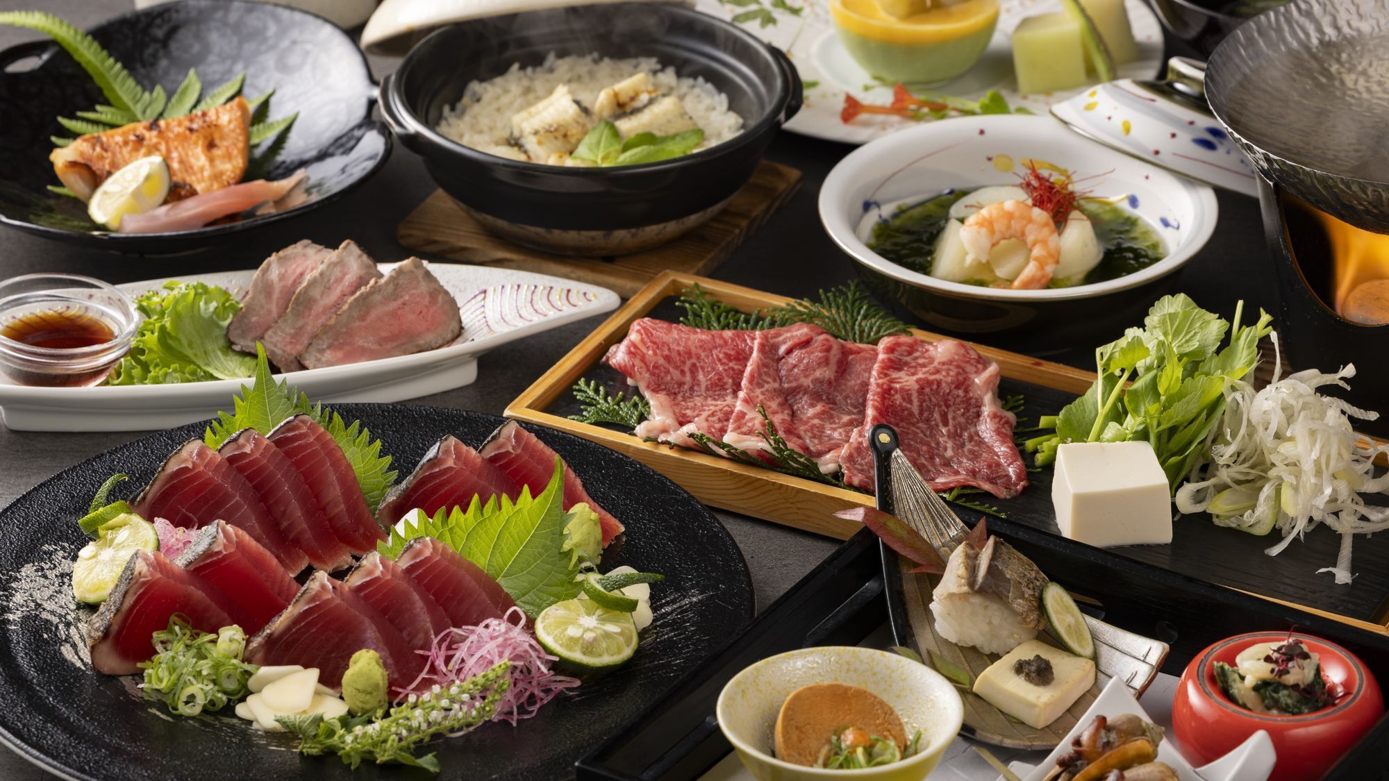 【かに食べ放題付き・特別会席】～高知といえば鰹の藁焼きタタキ～土佐の食材を存分に味わう