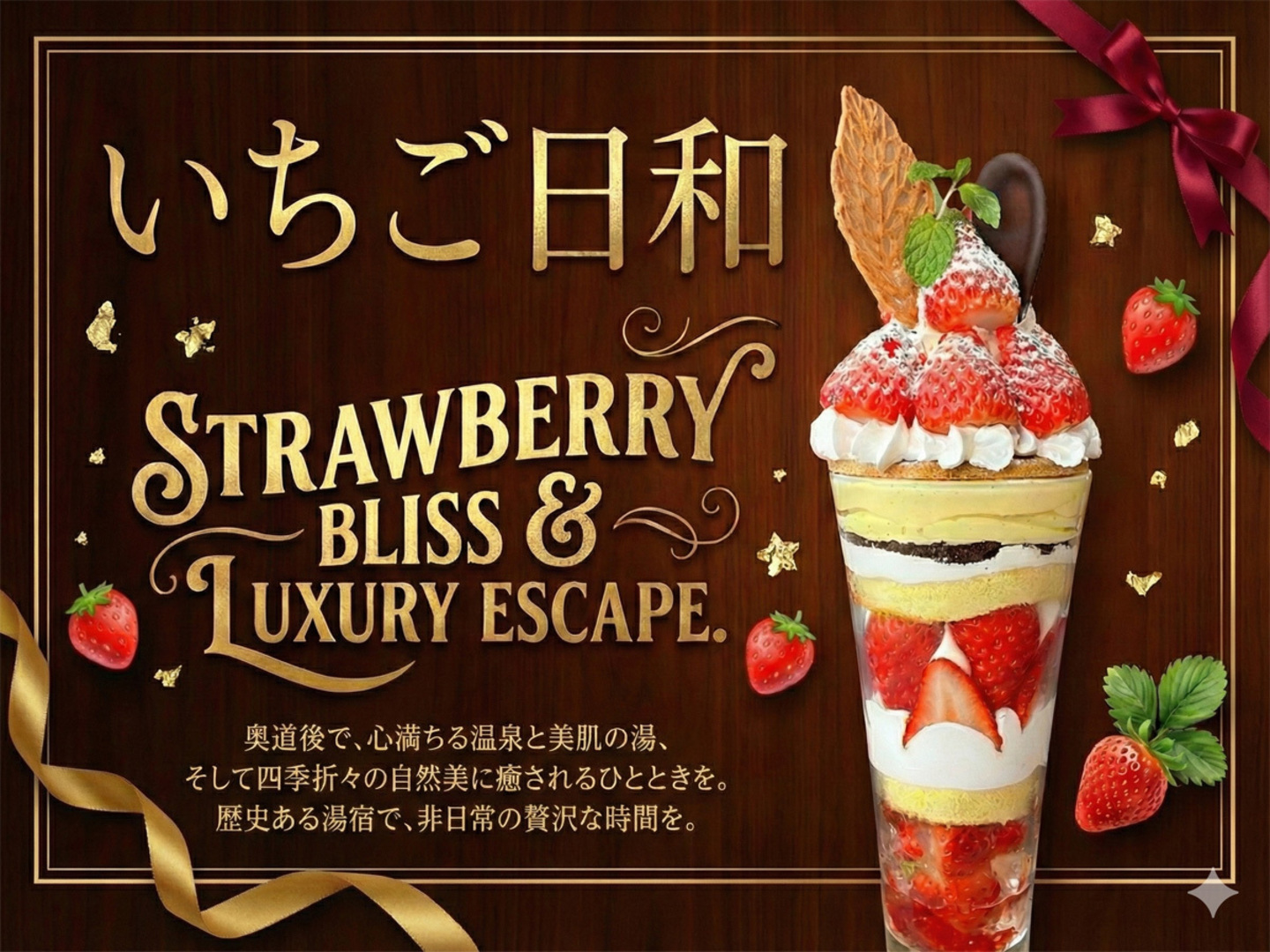 【愛媛産「紅ほっぺ」の苺パフェ】皆で仲良くシェア♪８０品の瀬戸内彩りビュッフェで春の味覚探訪へGO★